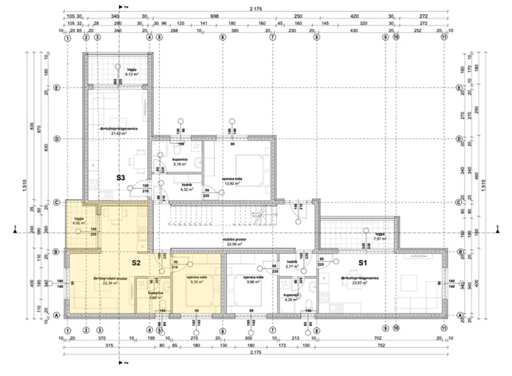 villa easpire alaprajz földszint s2 apartman